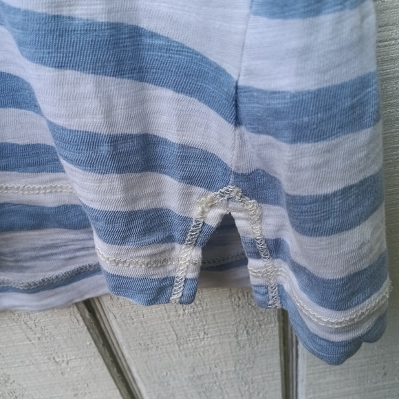 LRL Women's Blue and White Striped Long Sleeve Tee Shirt in Casual Fit - Picture 4 of 8